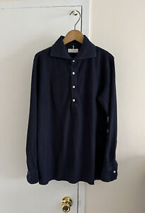 Berg and Berg Navy Long Sleeve Polo Shirt - Size Small