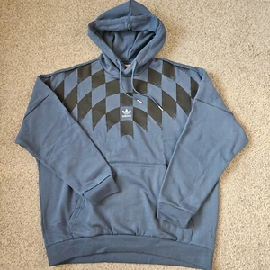 Felpa con cappuccio Adidas Originals Rekive Graphic uomo piccola HK7356 acciaio blu maglione nuova - Foto 1 di 9