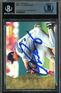 1997 Pinnacle #92 Alex Rodriguez Seattle Mariners Signed AUTO BGS BAS Beckett - Picture 1 of 1