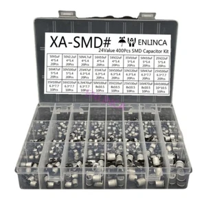 Kit Assortiment Aluminium Condensateurs Électrolytiques SMD Lot 400 pièces - Foto 1 di 3