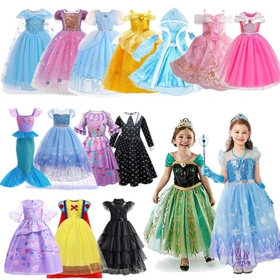ELEBABY Girls Princess Dress Cinderella Frozen Elsa Anna Mirabel Rapunzel Party Outfit