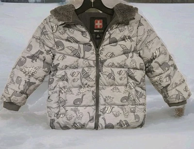 Swiss Tech 4T Niño Pequeño Puffer Chaqueta Capucha Dinosaurios Repelente al Agua Abrigo de Invierno Foto 1 de 4