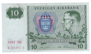 Billete Suecia 10 coronas 1983 P52d.4 - Imagen 1 de 2