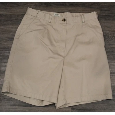 LL Bean оригинальный крой женщин бежевый хаки шорты размер 12 обычный - Изображение 1 из 4