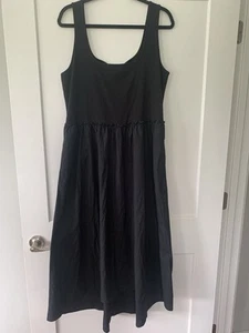 Women's BLACK COTTON Blend Long Dress Knit Bodice - size XL - A New Day -NWT - Picture 1 of 3