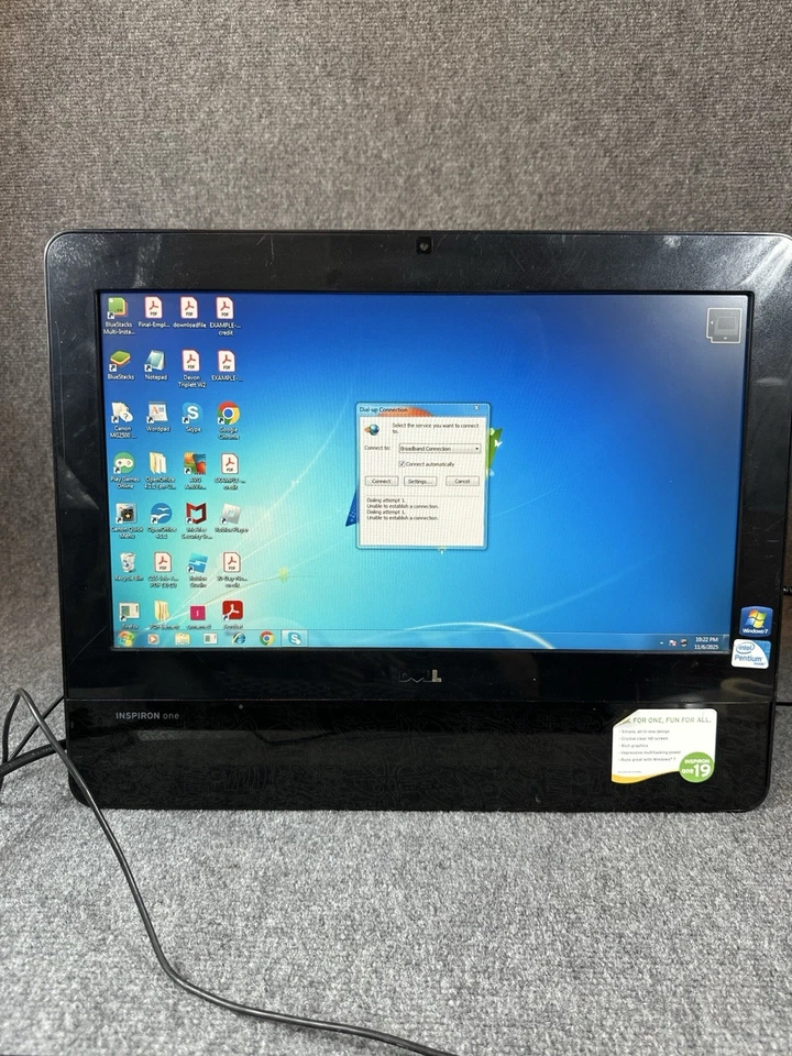 Dell Inspiron One 19 All-in-One 19” Pentium E5500 4GB RAM Windows 7 - Image 1 of 4