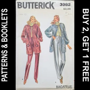 Vtg Bagatelle Butterick Loose Fitting Jacket & Pants Pattern #3382 Size 10 UNCUT - Picture 1 of 7
