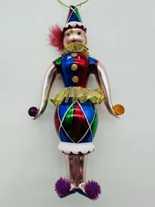 Glas Clown Ornament Narr Tanz Karneval mehrfarbig - Bild 1 von 7