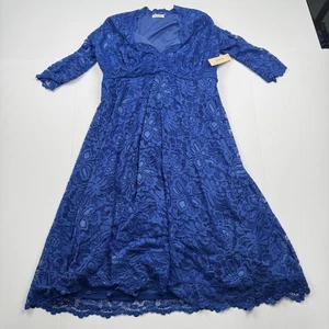 Kiyonna Kleid Damen 1X blau Spitze überbacken Cocktail formell Party hergestellt in den USA - Bild 1 von 13