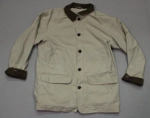 LL Bean Jacke Herren Large Beige Chore Mantel Canvas Cord Kragen Outdoor - Bild 1 von 12