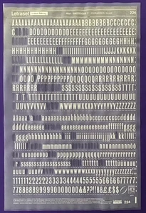 LETRASET Lettering 48pt GROTESQUE 7, WHITE Rub-On Dry Transfers #224 - Picture 1 of 4