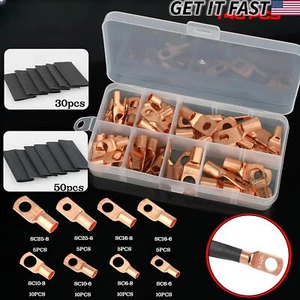 SC6-25 Connettori terminali ad anello in rame nudo, kit manometro filo assortimento 60/140pz - Foto 1 di 3