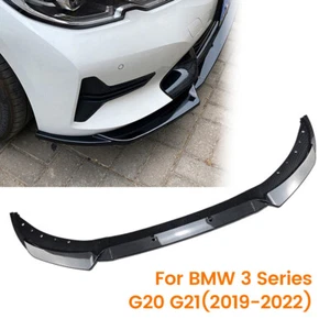 Spoiler labbro splitter paraurti anteriore in fibra di carbonio per BMW Serie 3 G20 G21 2019-2022 - Foto 1 di 9