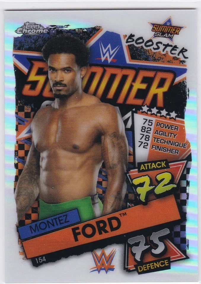 2021 Topps Chrome WWE Slam Attax  WRESTLING  REFRACTOR #154 MONTEZ FORD BOOSTER - Image 1 of 1