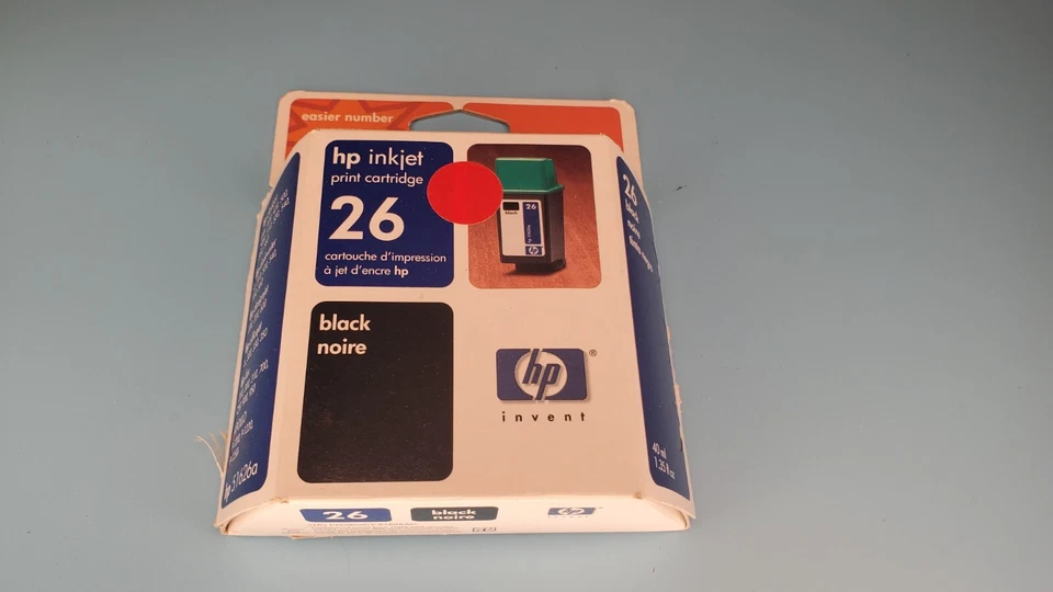 NEW Genuine HP 26 black Ink Cartridge May 2005 - Image 1 of 2