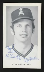 1977-1978 California Angels Team Issue -DYAR MILLER *Autographed* - Picture 1 of 2