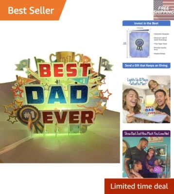 Персонализированная всплывающая открытка на День отца — комбинированные свет, музыка и смех - Изображение 1 из 4