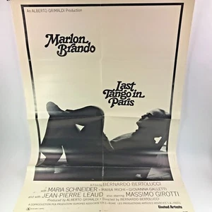 Locandina film Ultimo tango a Parigi piegata 27,5"" by 41"" Brando Grimaldi Bertolucci - Foto 1 di 7