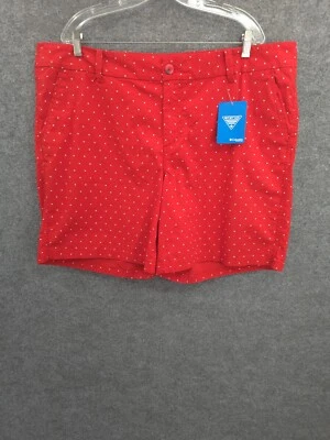 Шорты женские Columbia PFG Chino 20 W x 8 по внутреннему шву с карманами с высокой талией красные в горошек - Изображение 1 из 4