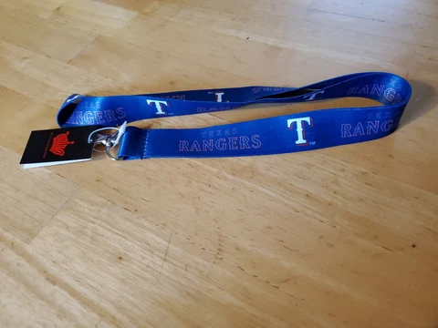 NWT Texas Rangers MLB Lanyard Clip Neck Tag Team Keychain ID Keys Ticket Holder Cover