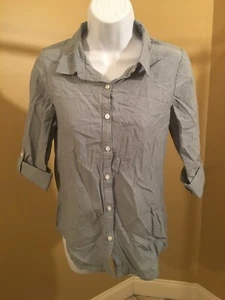 Camisa Chambray Faded Glory Niñas Lavado Claro XL 14/16 Manga Ajustable  - Imagen 1 de 4