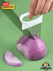 Stainless Steel Onion Holder Slicer - Multifunctional Kitchen Tool - Picture 1 of 8