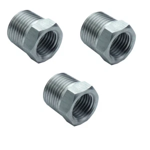 3 Pcs Stainless 304 Reducing Hex Bushing Reducer 1/2" NPT Male x 3/8" NPT Female - Picture 1 of 2