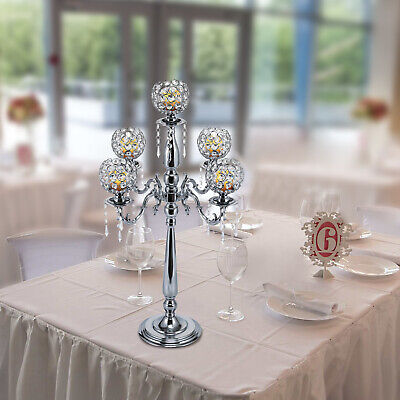 Kerzenhalter 5 Arme Hochzeitsbuffet Kandelaber Kristall Tischdekoration  • 64.53€