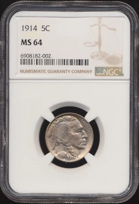 1914 Buffalo Nickel NGC MS 64 - Image 1 of 2