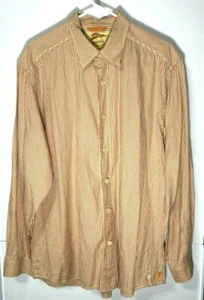 Camisa Tommy Bahama Manga Larga Botón Frontal 100% Algodón Naranja Rayas Para Hombre L - Imagen 1 de 11