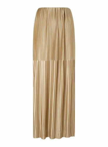 Miss Selfridge Gold Pleated Maxi Skirt Size 16 uk rrp £69 CR190 CC 10