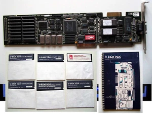 VGA Video Seven V-RAM Headland HT205 GPU 600-0116 512KB ISA VGA REV2 - Photo 1/19