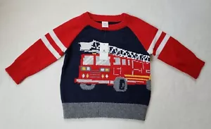 Baby Gap Baby Boy Fire Truck Wool Blend Knit Sweater 18-24 Months NWT - Picture 1 of 4