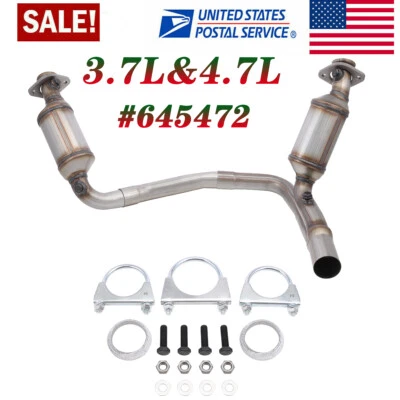 Y-pipe Catalytic Converters #645472 For Dodge Durango 3.7L & 4.7L 2005 2006 2007 Foto 1 de 4
