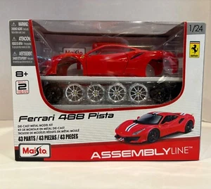 NEU MAISTO 1/24 MONTAGELINIE MODELLBAUSATZ FERRARI 488 PISTA SUPERCAR ROT - Bild 1 von 2