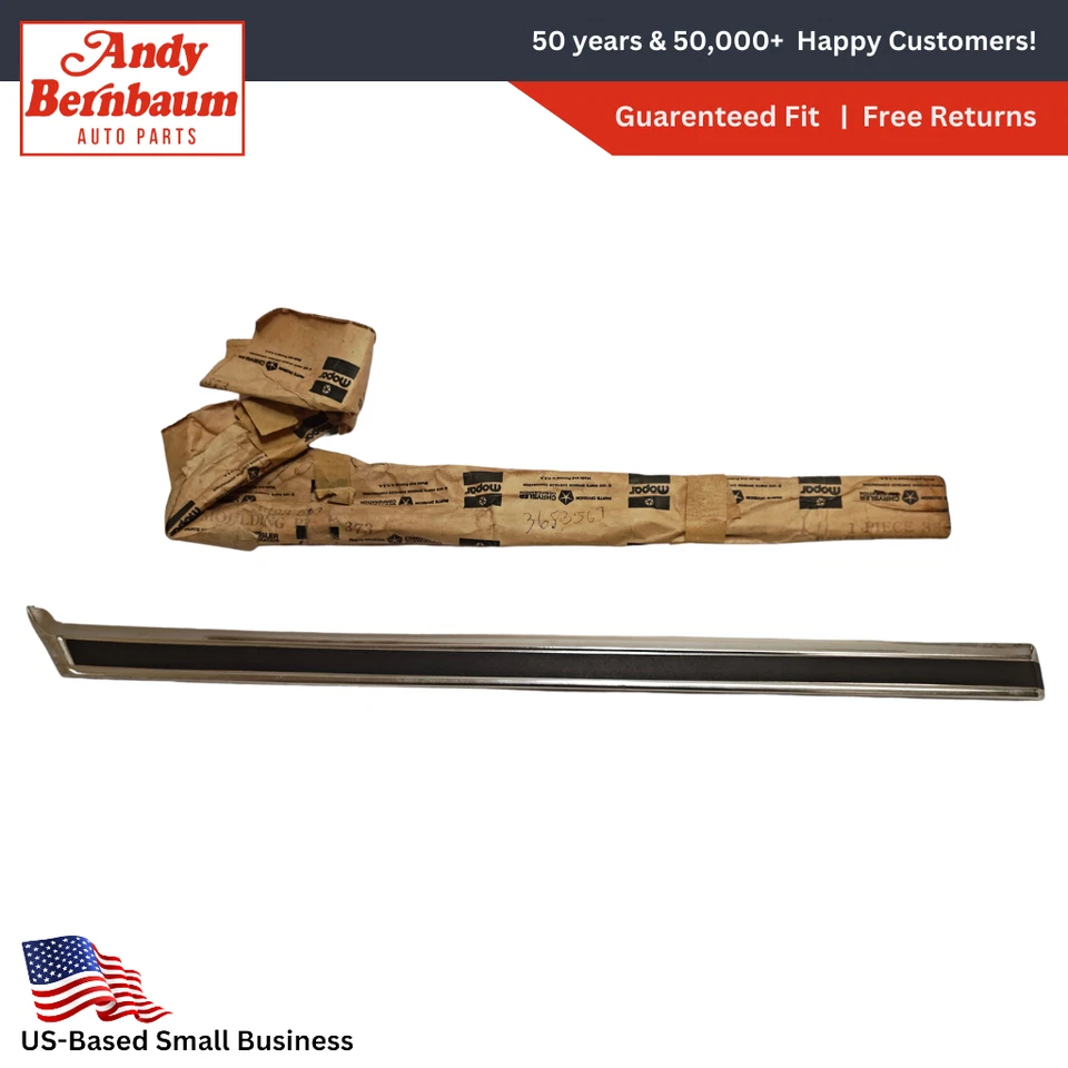 1972 年克莱斯勒 Royal Newport 左前挡泥板黑色镀铬成型 3683567 NOS。 — 第 1/4 张图片