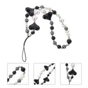 Chaîne De Téléphonie Mobile Lanière Téléphone Perlée En Forme Cœur - Zdjęcie 1 z 12