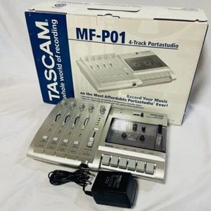 Tascam MF-P01 Portastudio 4-Track Cassette Tape Recorder Silver Tested - Picture 1 of 2
