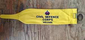 CIVIL DEFENCE CORPS YELLOW ARMBAND 1954 KING CROWN CDC 48 - Picture 1 of 2