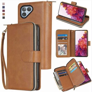 Funda billetera para Fairphone 5 2023 9 ranuras con cremallera para tarjetas soporte abatible estuche de cuero - Imagen 1 de 42