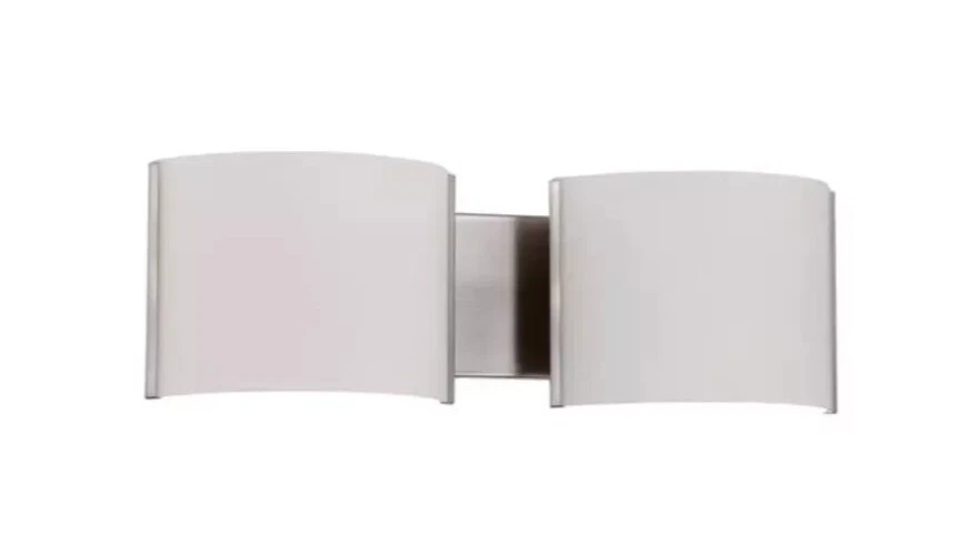 SUNSET LIGHTING STANTON 2-LIGHT LED VANITY SATIN NICKEL 3000K 60W 19"W F3122-80 - Image 1 of 3