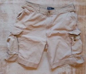 Ralph Lauren Polo Jeans Shorts Mens 36 Cargo Beige Y2K - Picture 1 of 14