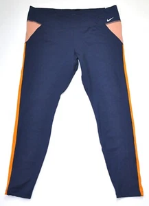 Nike Leggings Women's SIze 2XL One Dri-Fit Mid-Rise Color-Block DM7270-410 Blue - Picture 1 of 9