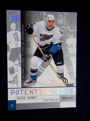 Alex Henry UD Mask Collection RC 145 - / 1750, 2002 03 NHL, Washington Capitals - Image 1 of 3