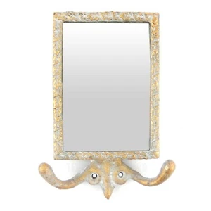 Mirror Double Wall Hook Metal Key Towel Coat Necklace Hanger Antique Style Gold - Picture 1 of 5