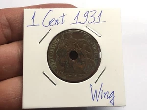 1 Cent Indochine Coins 1931 Wing mint mark Original Vintage Rare 100%_LDP Shop. - Picture 1 of 3