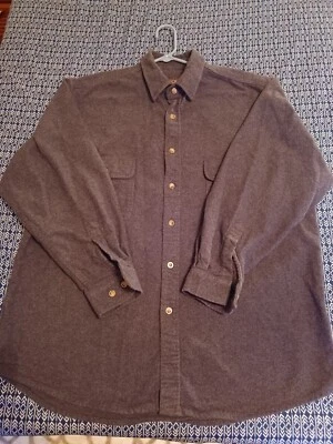 Camisa de franela con botones Moose Creek gris algodón pesado para hombre XL Foto 1 de 4