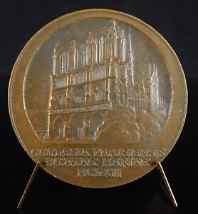 Médaille vue de la cathédrale Notre-Dame DE Paris 1913 Raoul BENARD
