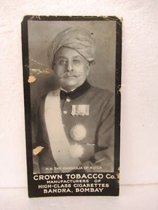 Vintage Cigarette Cards And Trade Cards Crown Tobacco Co Maharaja Of Kutch Old"F - Picture 1 of 4