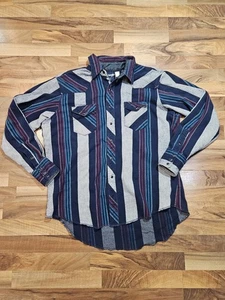 Camisa Wrangler Vintage Western Snap Patrón Rayas Colas X Largas Para Hombre’s XL - Imagen 1 de 9